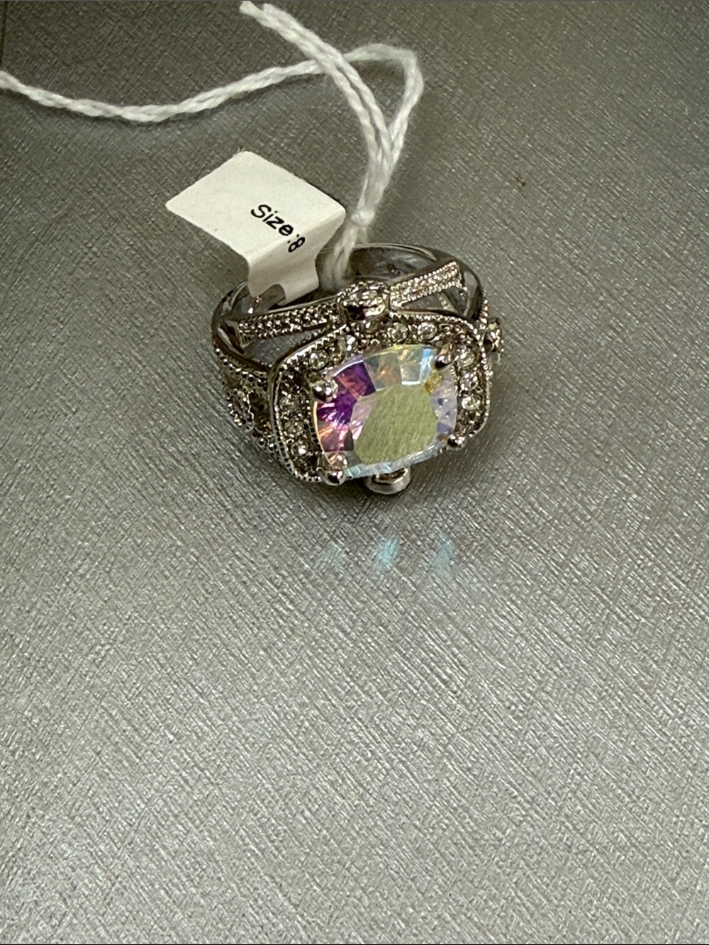 Crystal Cocktail Ring - Size 8